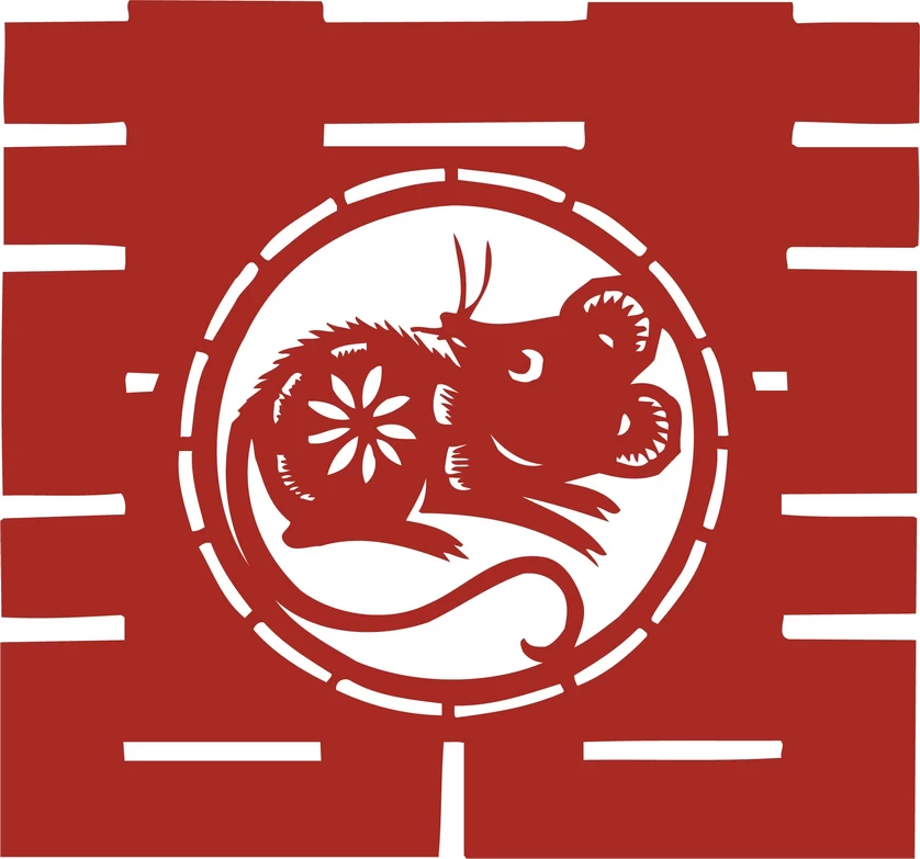 中国风中式传统喜庆民俗人物动物窗花剪纸插画边框AI矢量PNG素材【2859】